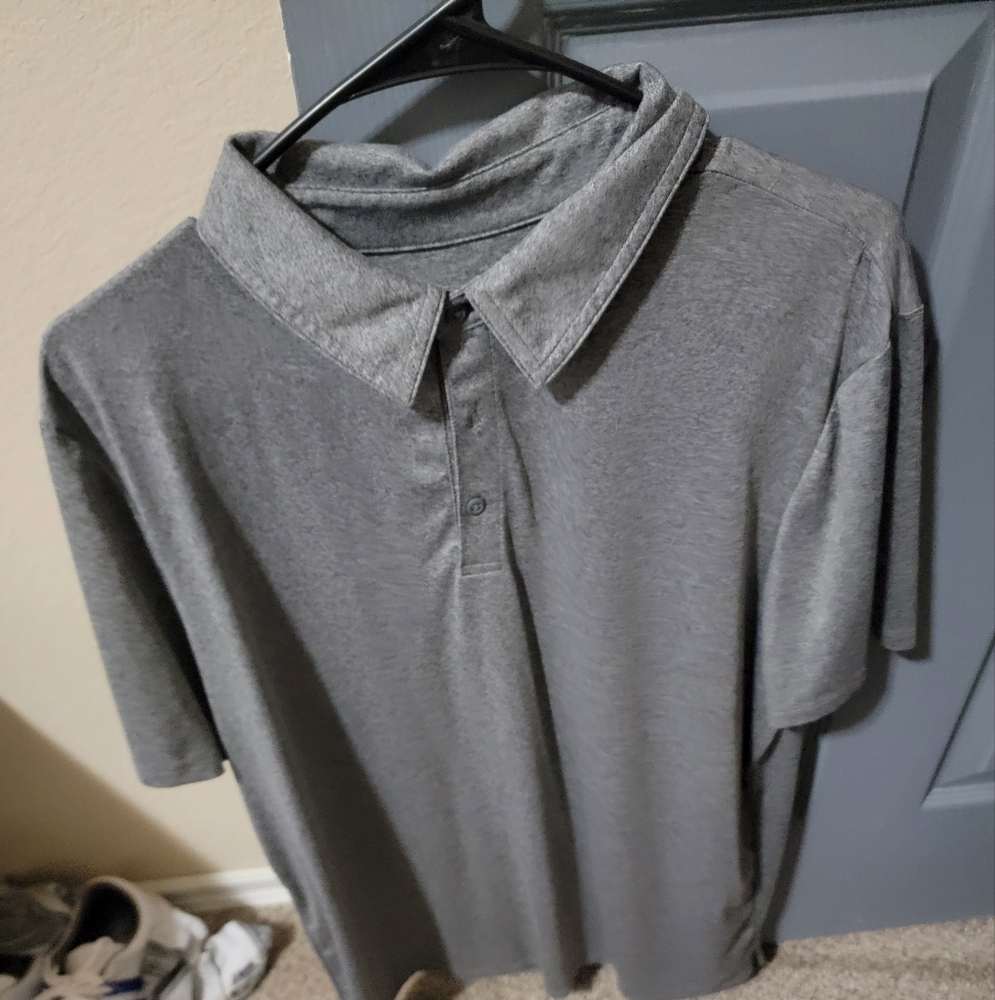 Mens Gray Polo Size Large